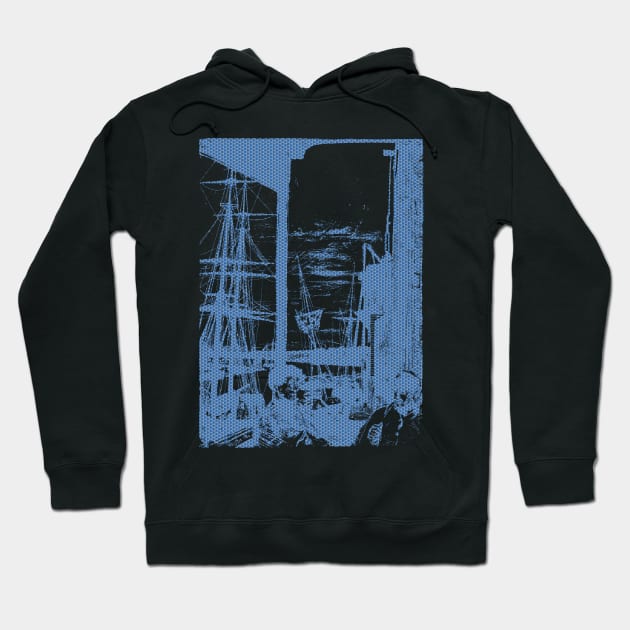 Rotherhithe (Wapping) by James McNeill Whistler Polka Hexagonal Honeycomb Fill Hoodie by pelagio